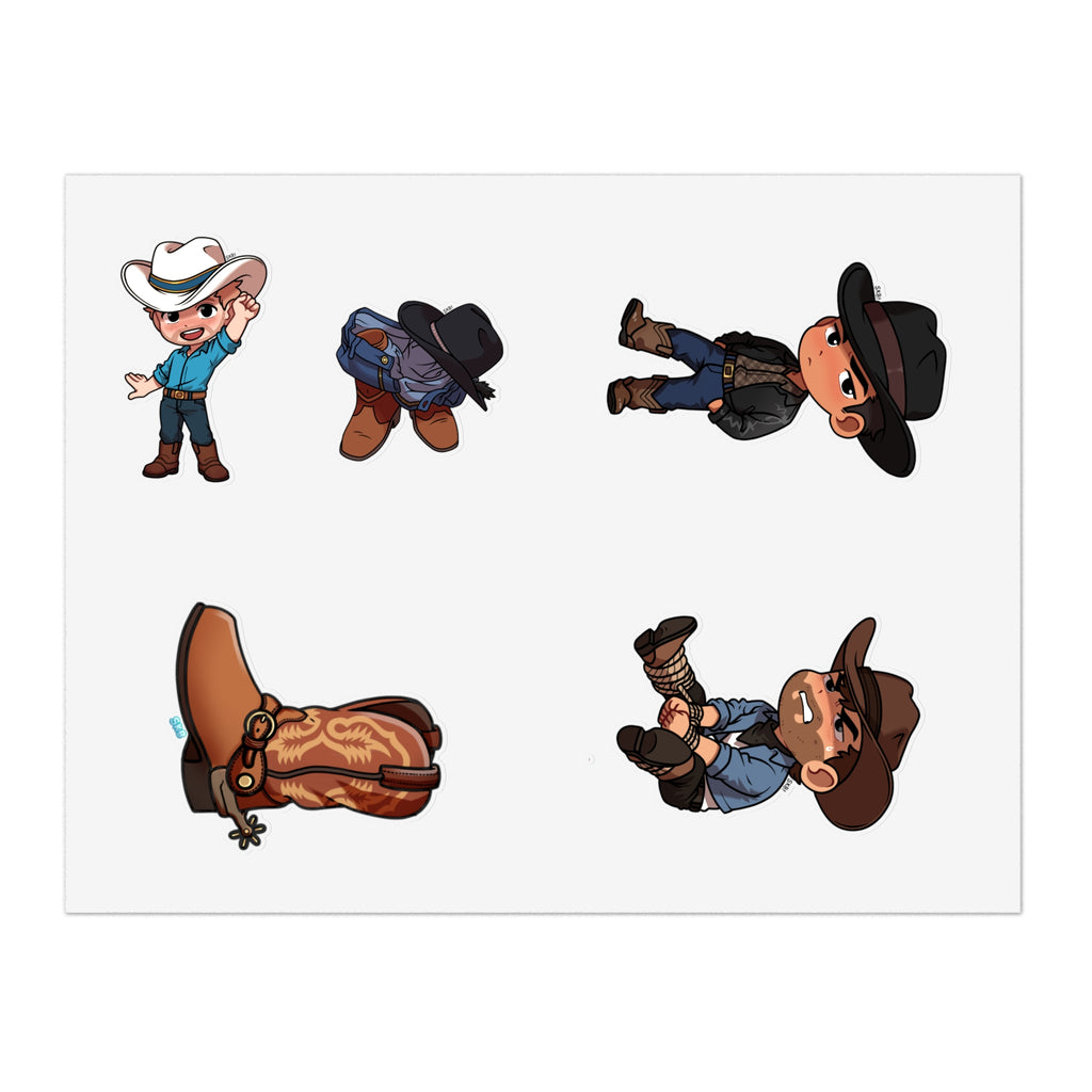 CHIBI COWBOYS STICKER SHEET 1