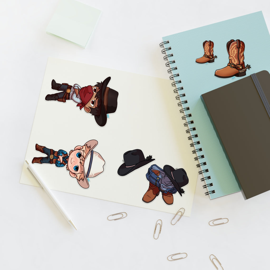 CHIBI COWBOYS STICKER SHEET 2