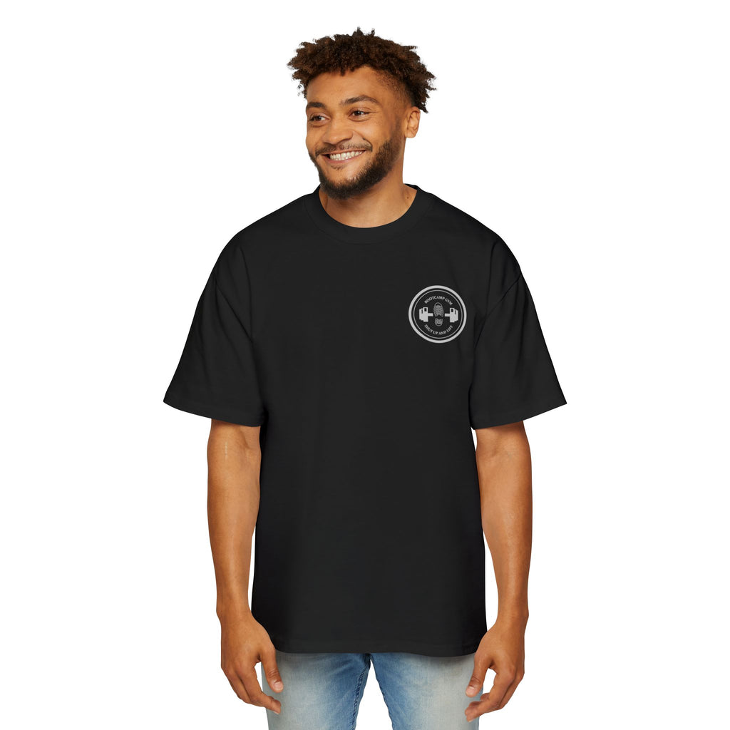 Minimalist Fitness Logo Tee — Men's Oversized Black Shirt