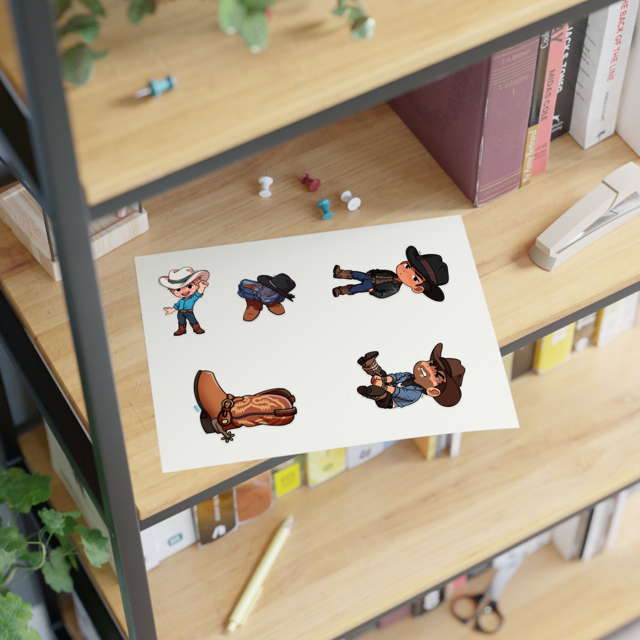 CHIBI COWBOYS STICKER SHEET 1