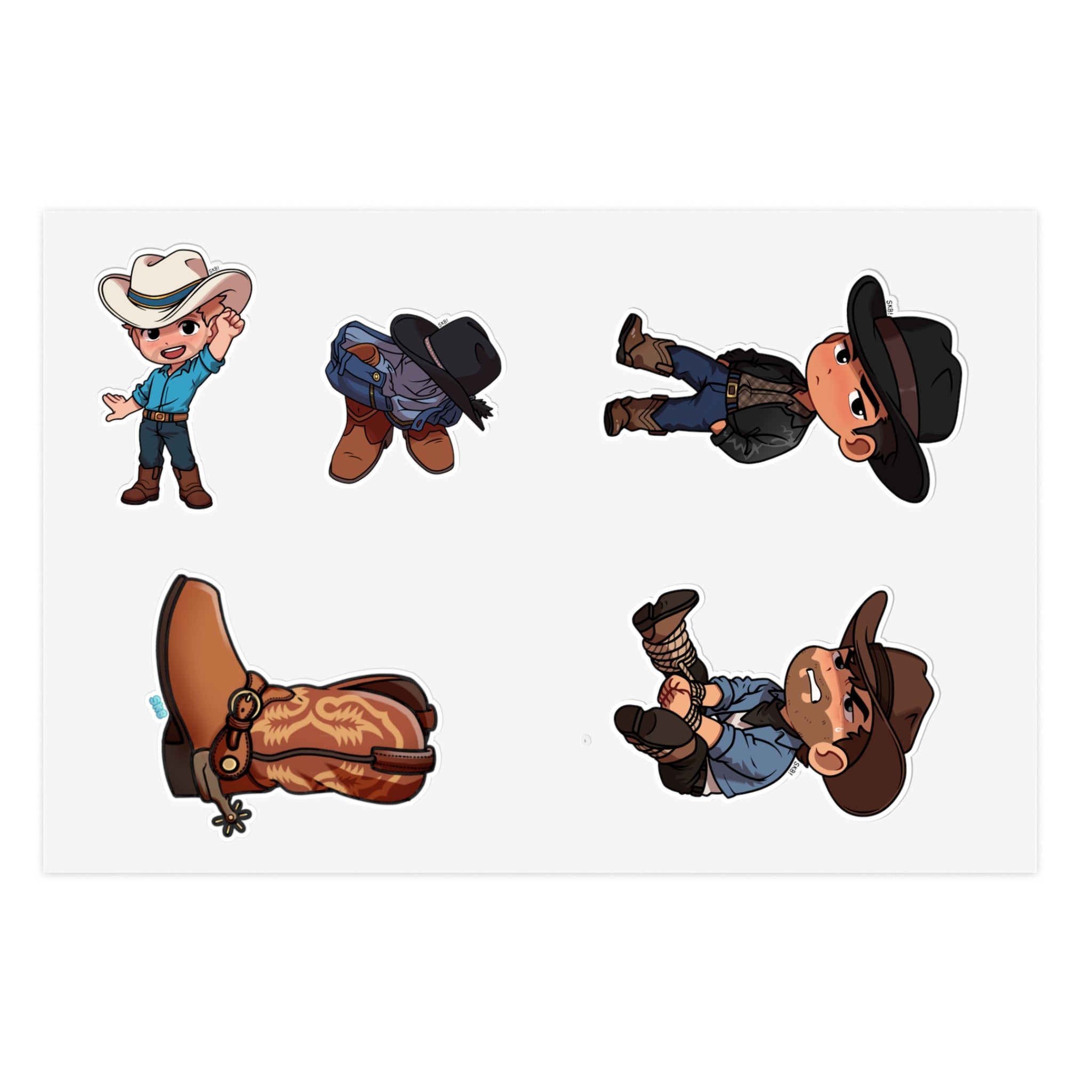 CHIBI COWBOYS STICKER SHEET 1