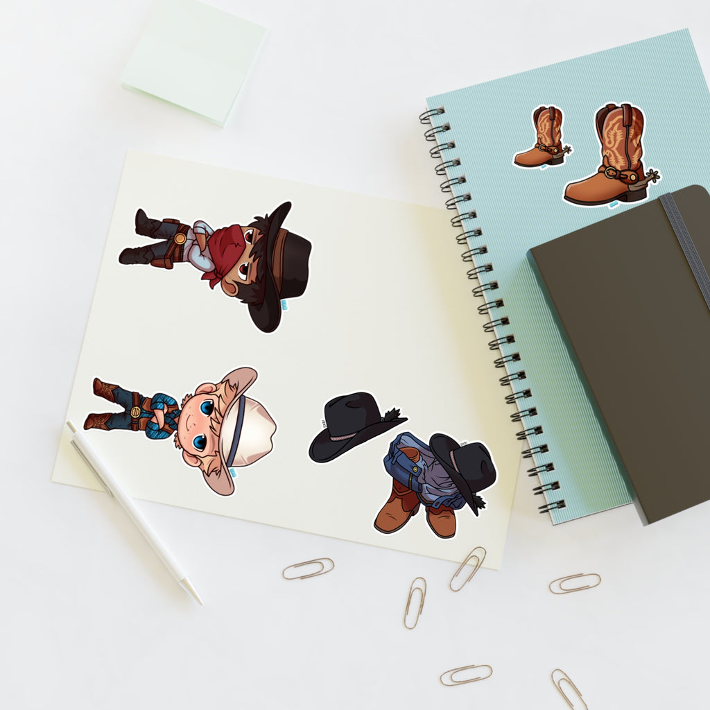 CHIBI COWBOYS STICKER SHEET 2