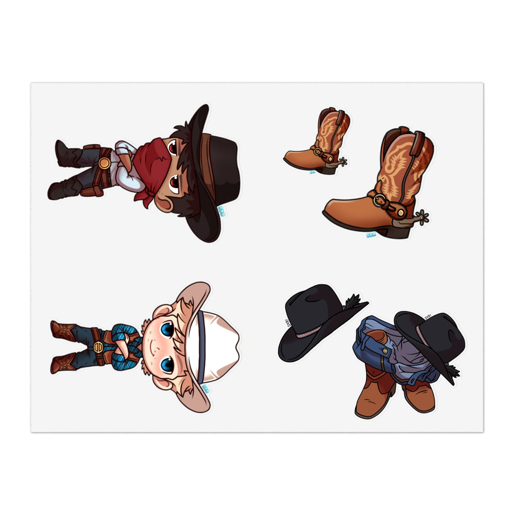 CHIBI COWBOYS STICKER SHEET 2