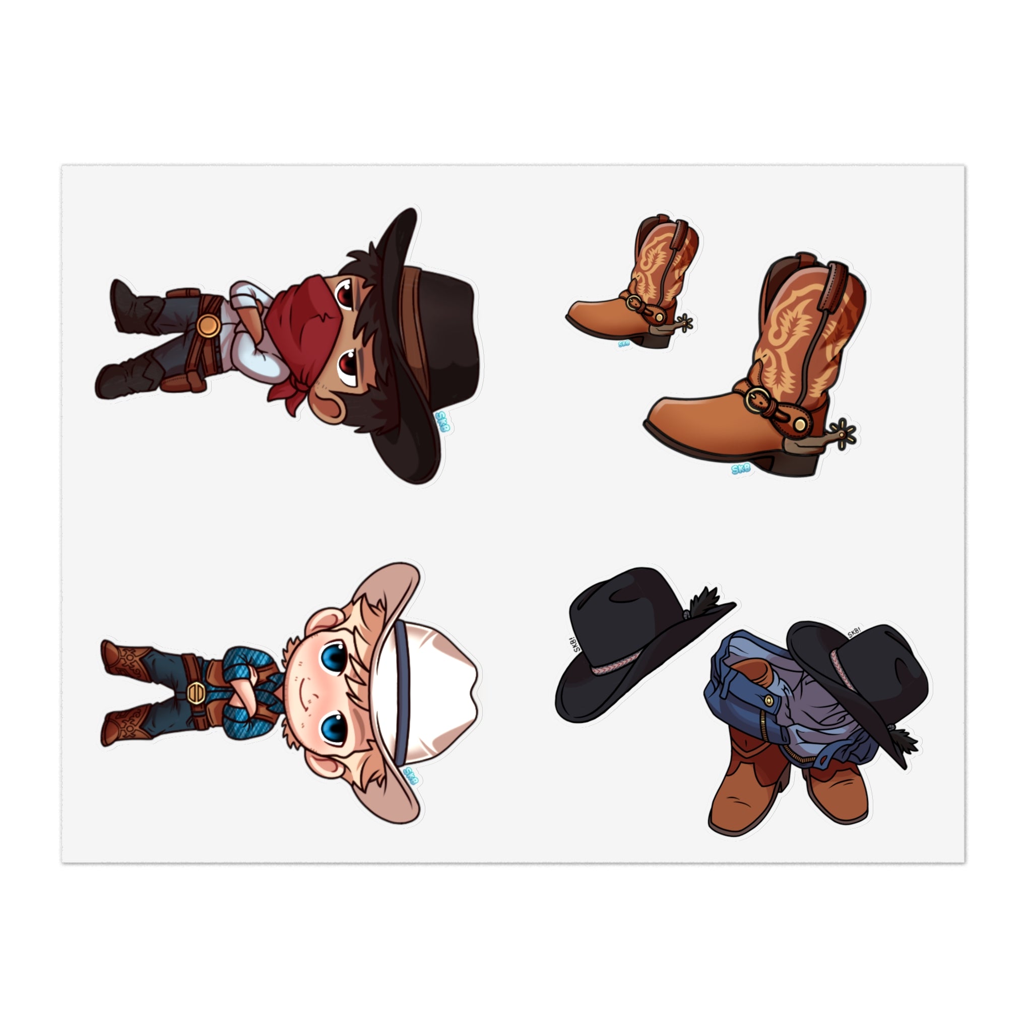 CHIBI COWBOYS STICKER SHEET 2