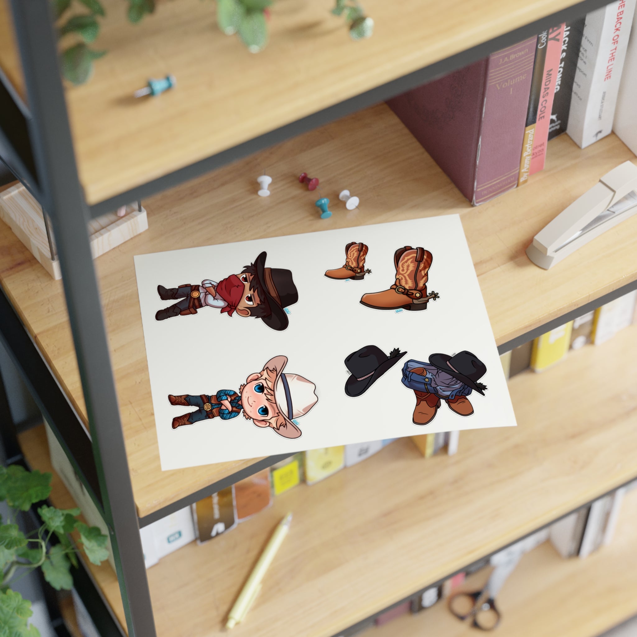 CHIBI COWBOYS STICKER SHEET 2